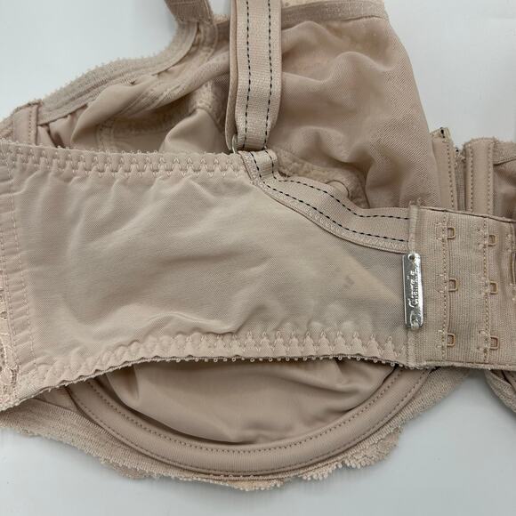 Chantelle Rive Gauche Full Coverage Unlined Bra 38G/DDDD Nude Cappuccino Lace - Picture 10 of 13